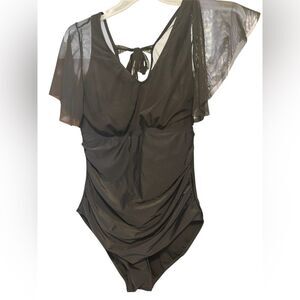 NWT BloomChic Black Swimsuit with Sheer Detail